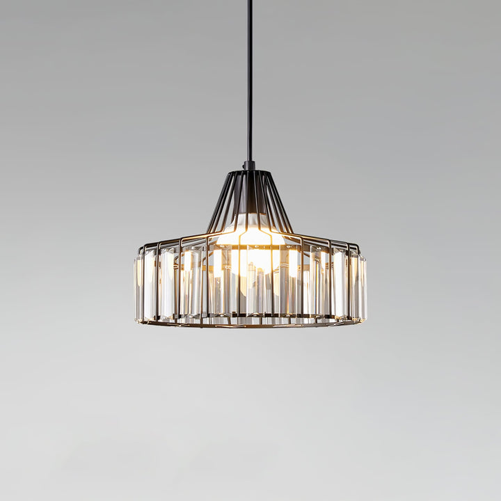 Sleek Black Crystal Pendant Light | Stylish Hanging Fixture