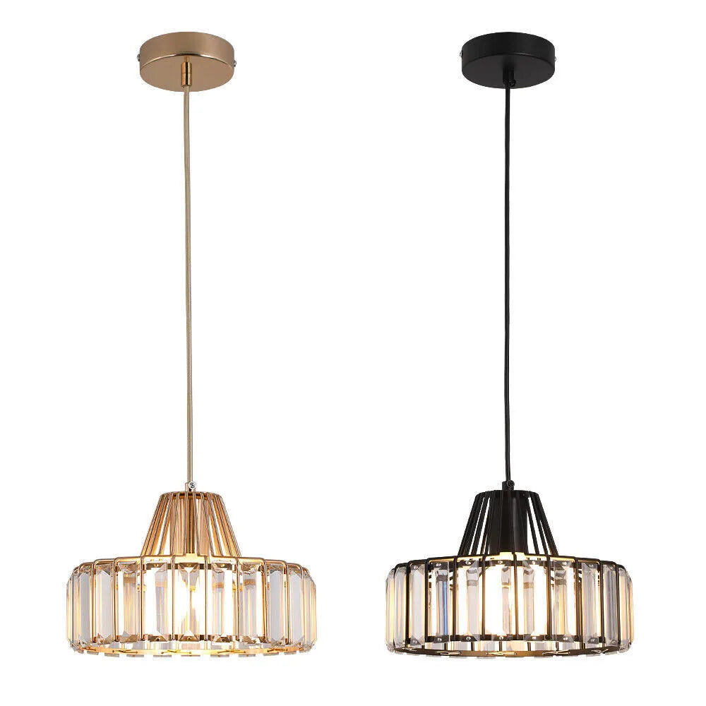 Sleek Black Crystal Pendant Light | Stylish Hanging Fixture