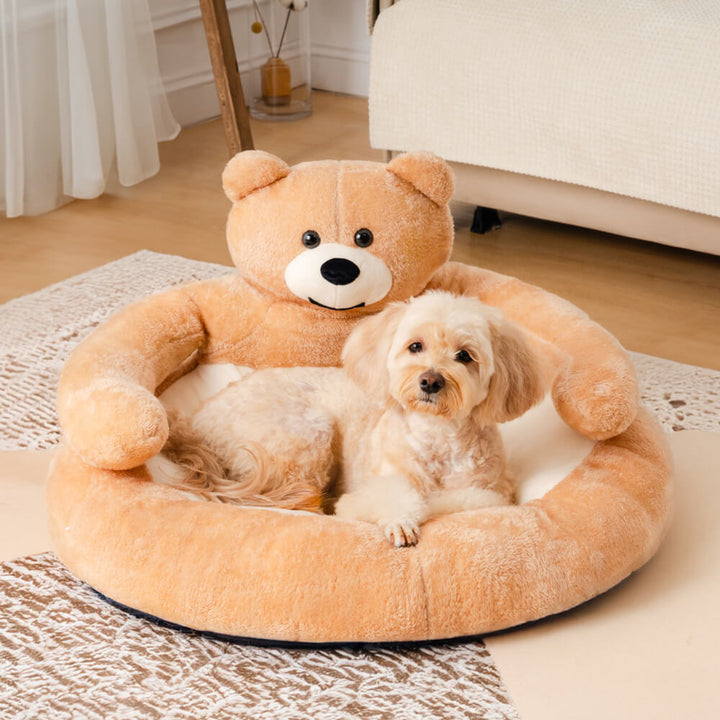 Cute Detachable Cuddly Bear Cat Bed for Cozy Comfort-Orizon Depot