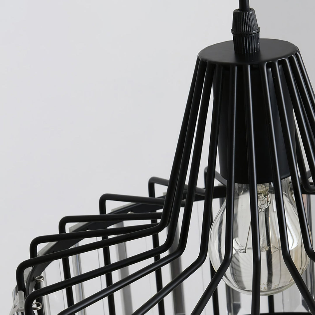 Sleek Black Crystal Pendant Light | Stylish Hanging Fixture