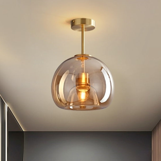 Retro Amber Glass Pendant Ceiling Light Fixture