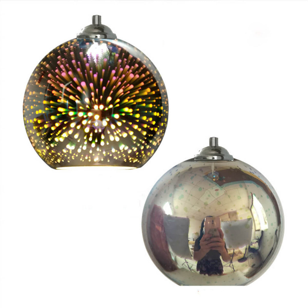Modern Colorful Fireworks Glass Dome 1-Light Hanging Pendant Lamp-Orizon Depot