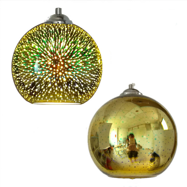 Modern Colorful Fireworks Glass Dome 1-Light Hanging Pendant Lamp-Orizon Depot
