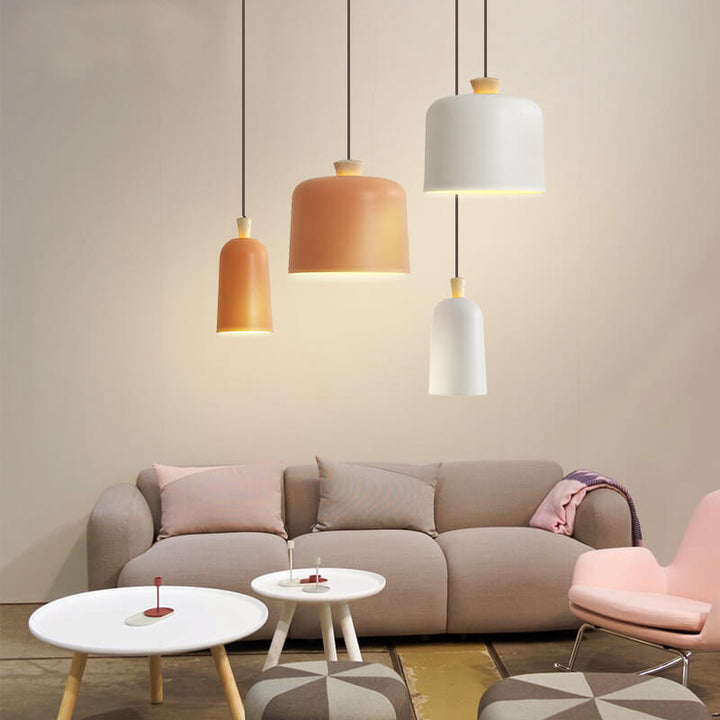 Modern Macaron Cylinder Style Aluminum 1-Light Pendant Lamp-Orizon Depot
