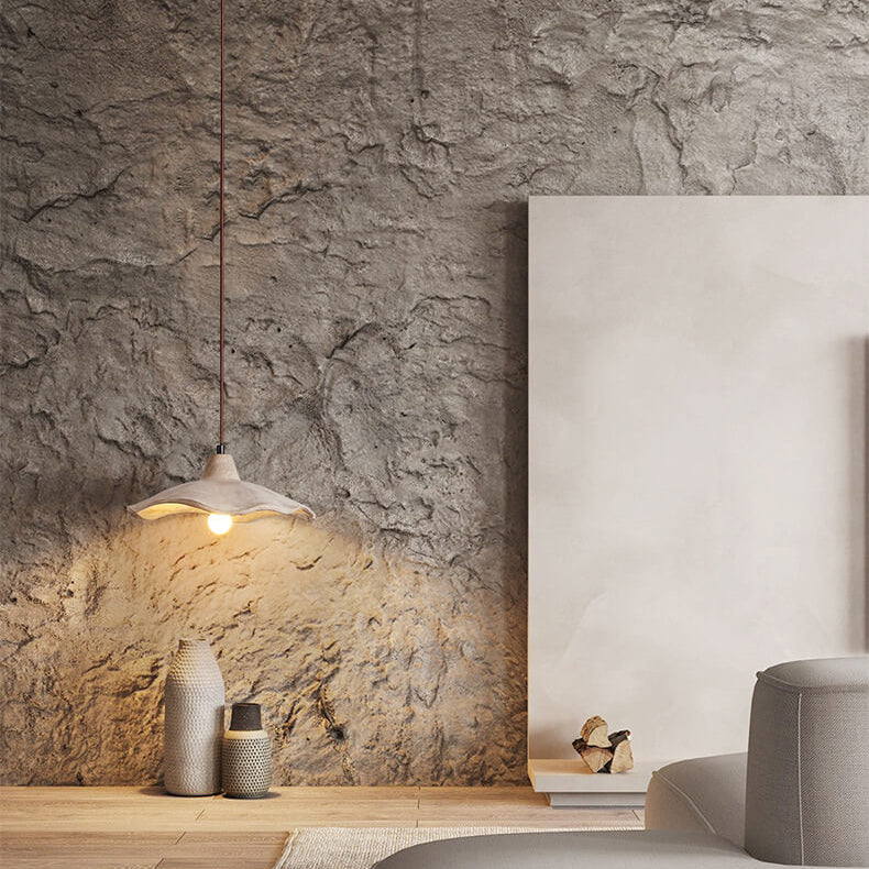 Minimalist Japanese Flower Shape Cement 1/2/3-Light Chandelier-Orizon Depot