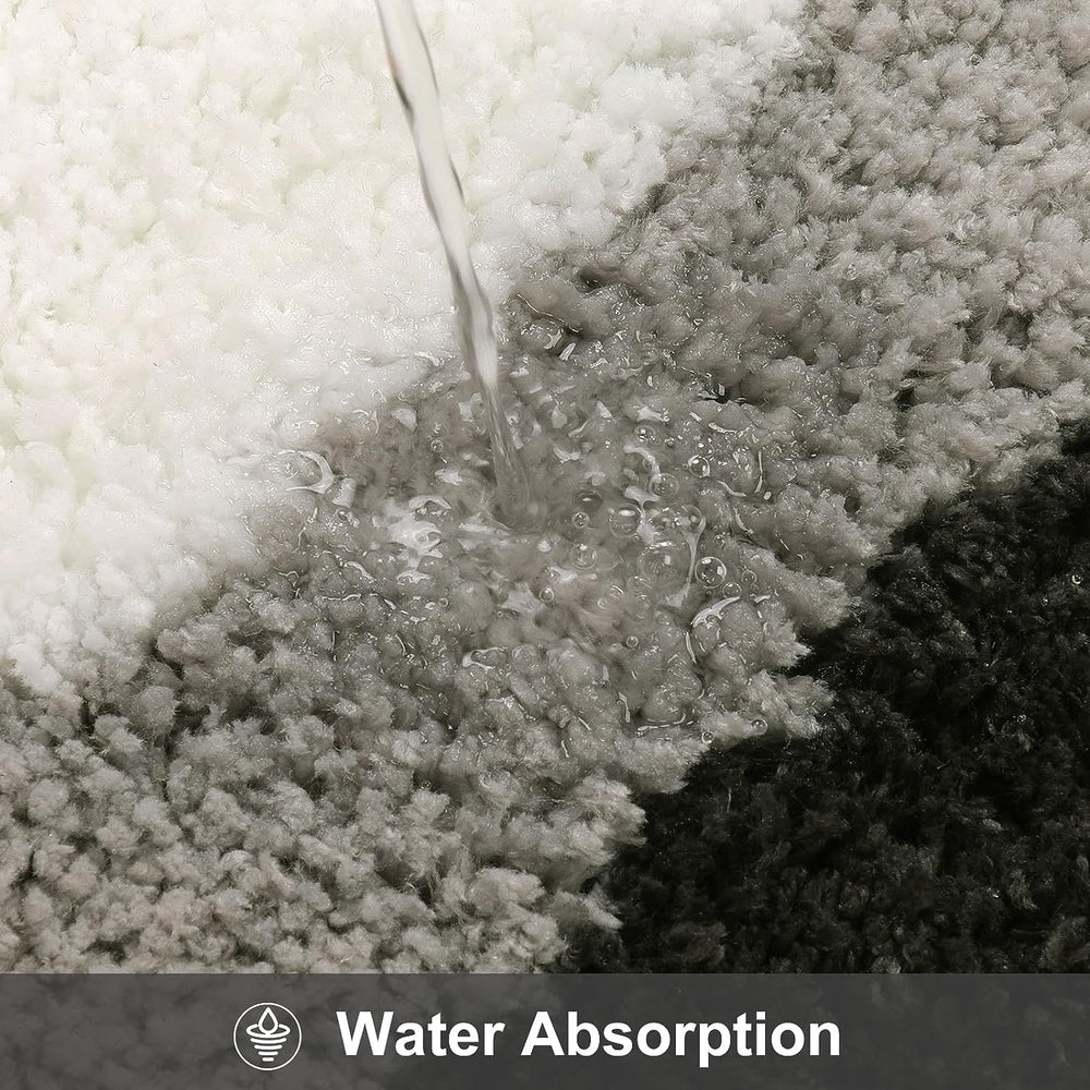 Black Gradient Bath Mats - Non-Slip Irregular Carpet for Bathrooms-Orizon Depot