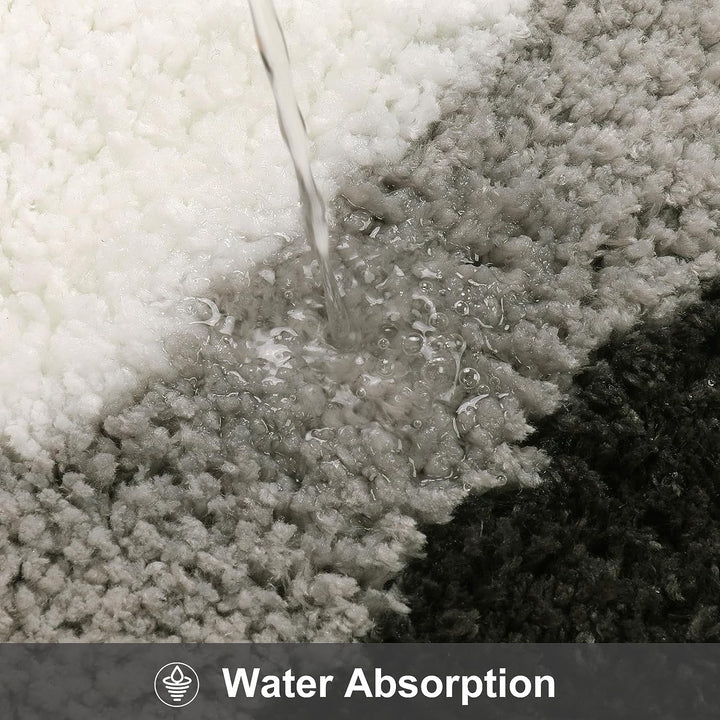 Black Gradient Bath Mats - Non-Slip Irregular Carpet for Bathrooms-Orizon Depot