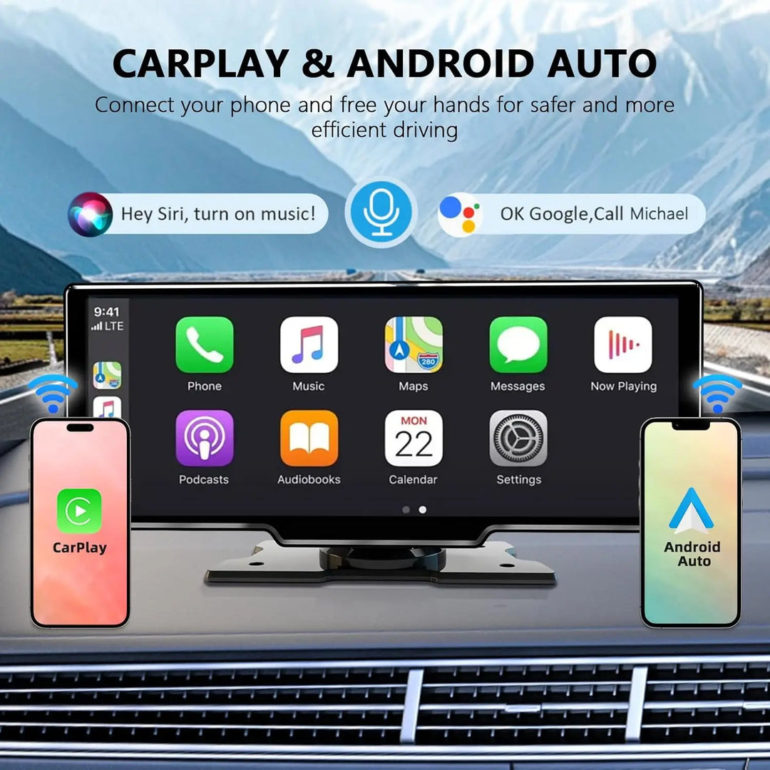 10.26 Inch Wireless CarPlay Android Auto Dash Display Radio-Orizon Depot