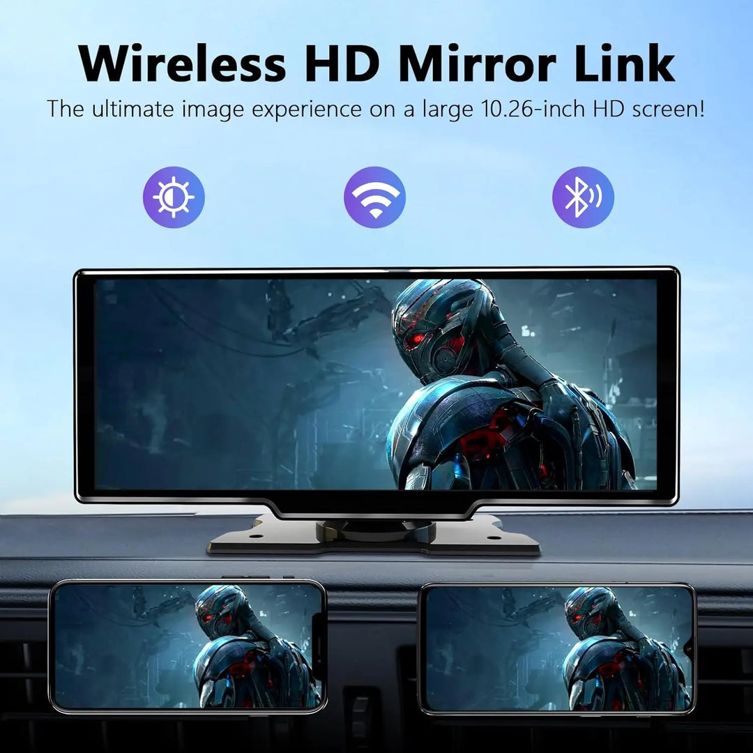 10.26 Inch Wireless CarPlay Android Auto Dash Display Radio-Orizon Depot