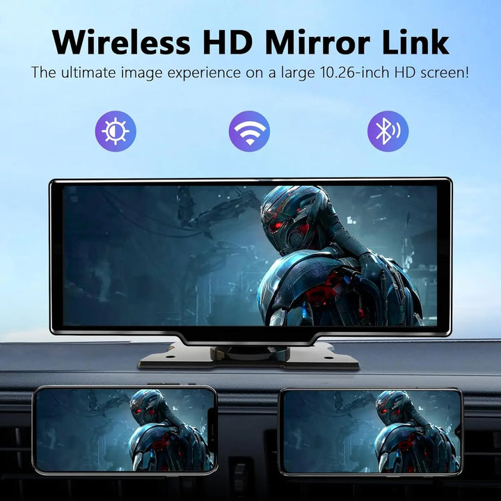 10.26 Inch Wireless CarPlay Android Auto Dash Display Radio-Orizon Depot