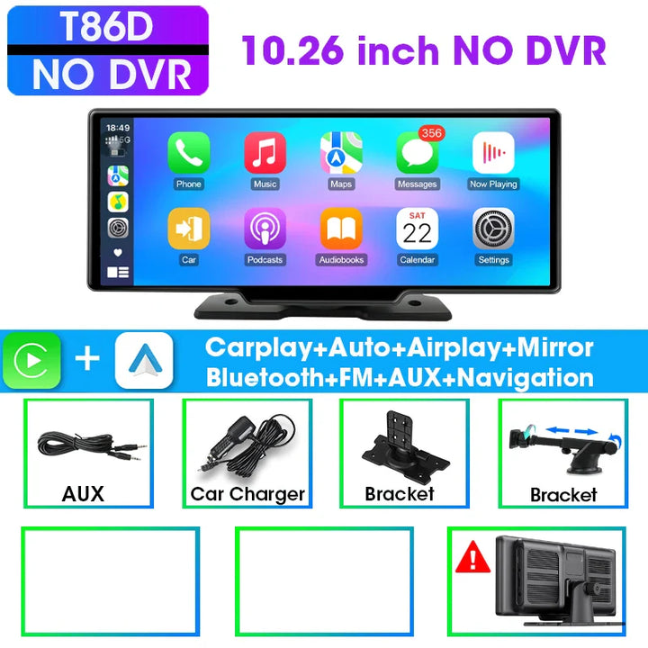 10.26 Inch Wireless CarPlay Android Auto Dash Display Radio-Orizon Depot