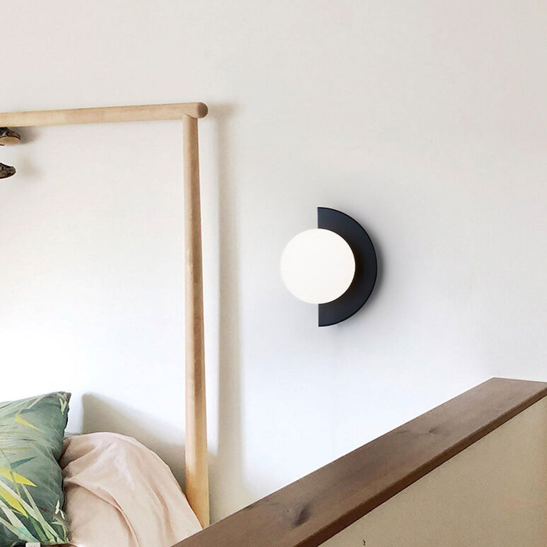 Modern Minimalist Colorful Glass Sphere Semicircle 1-Light Wall Sconce Lamp-Orizon Depot