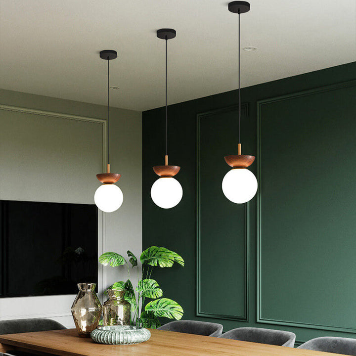Modern Minimalist Glass Iron Orb 1-Light Semi-Flush Mount Light/Pendant Lamp for Bed Room-Orizon Depot