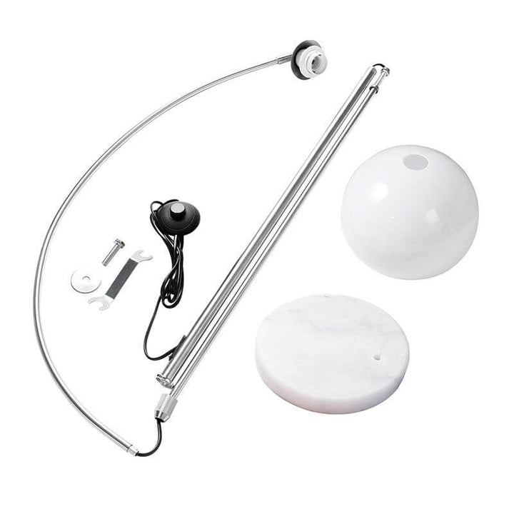 Modern Globe Floor Lamp with Acrylic Shade 1-Light Fishing Rod Base-Orizon Depot