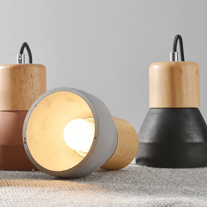 Nordic Cement Tapered Style 1-Light Mini LED Pendant Lamp-Orizon Depot