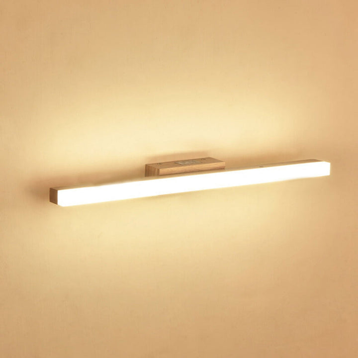 Nordic Minimalist Wooden Linear LED Vanity Wall Sconce Lamp-Orizon Depot