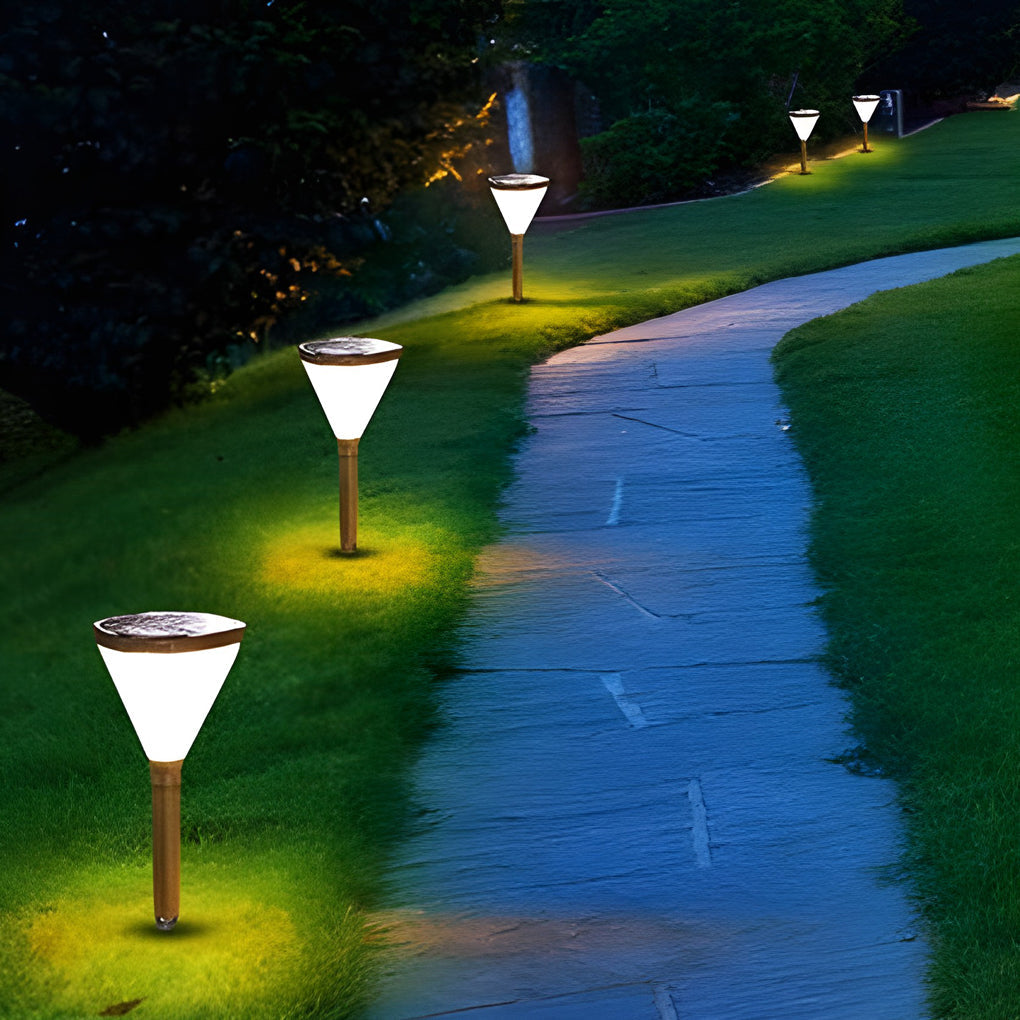 Eco-Friendly Cone Solar Path Light - Modern LED Outdoor Illumination