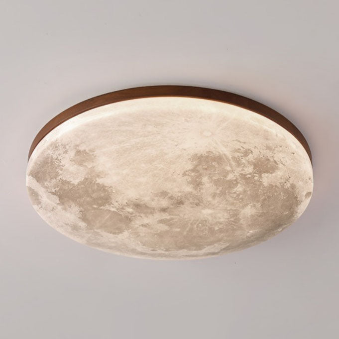 Nordic Minimalist Round Moon Design LED Flush Mount Ceiling Lamp-Orizon Depot