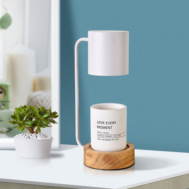 Minimalist Japanese Wood Timing Dimming Melting Wax 1-Light Table Lamp