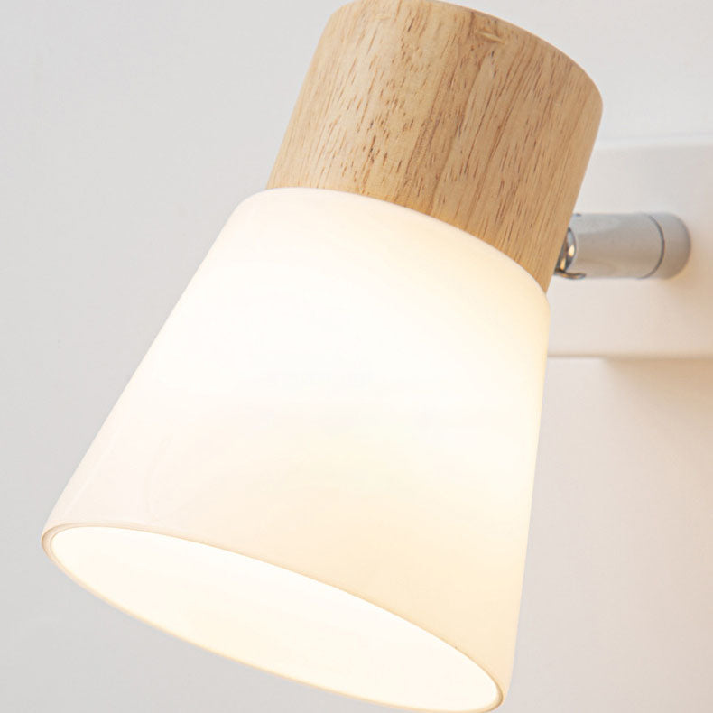 Modern Minimalist Horn Design Rubber Wood Iron Glass Vanity Wall Sconce Multi Light-Orizon Depot