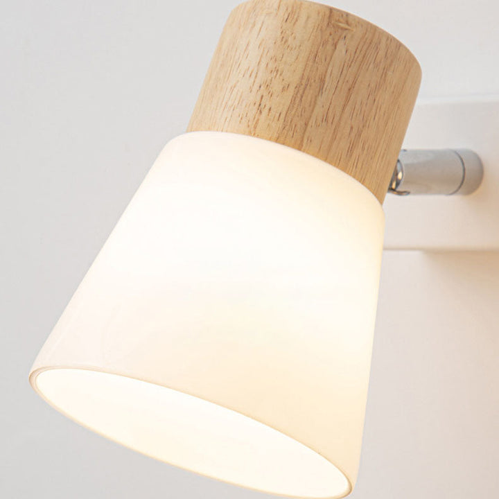Modern Minimalist Horn Design Rubber Wood Iron Glass Vanity Wall Sconce Multi Light-Orizon Depot