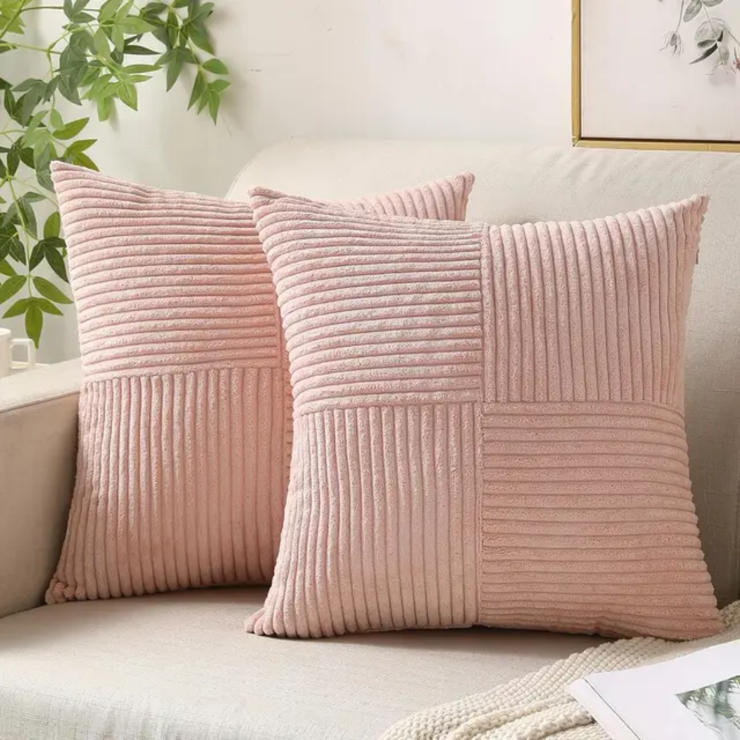 Striped Corduroy Cushion Covers | Elegant Throw Pillow Cases