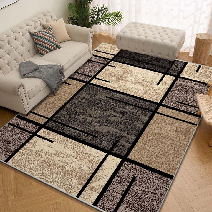 Geometric Elegance Area Rug | Modern Washable Non-Slip Mat