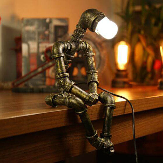 Industrial Robot Table Lamp - Retro Design for Unique Home Decor