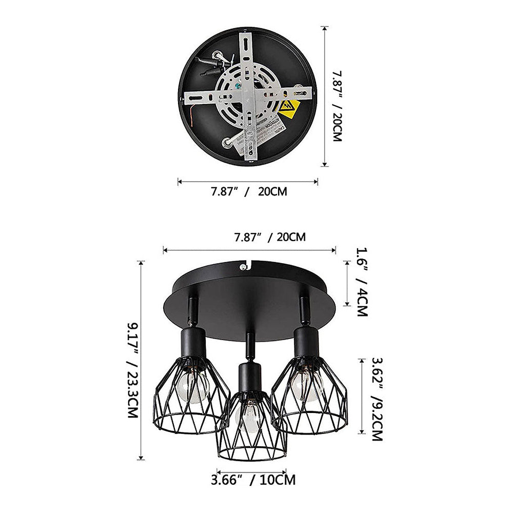 Adjustable Black Spotlight Ceiling Light | Vintage Industrial Design