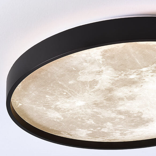 Nordic Minimalist Moon Shape Round LED Ceiling Lamp-Orizon Depot