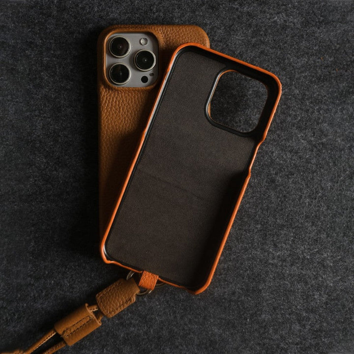 Leather Phone Case with Crossbody Strap-Orizon Depot