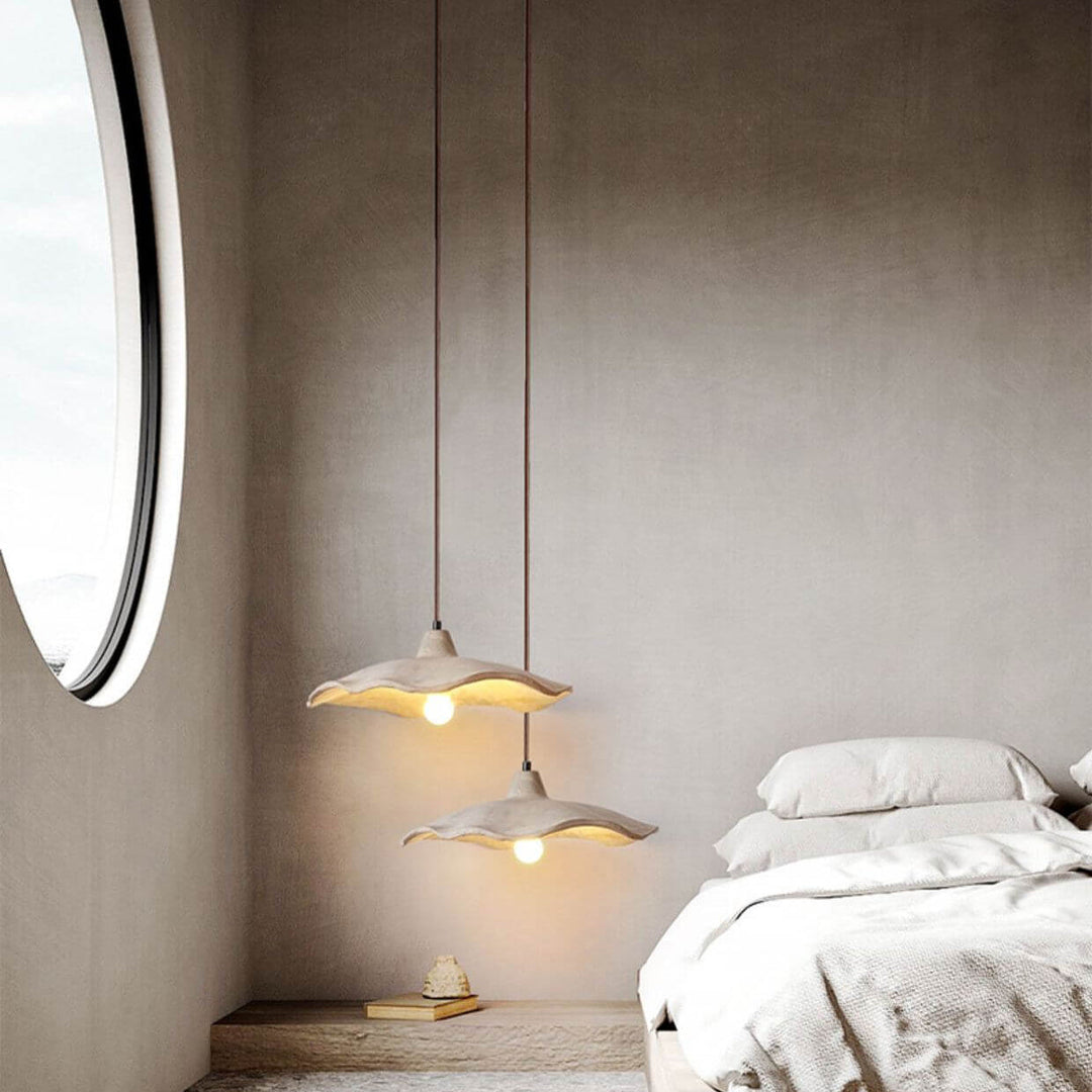 Minimalist Japanese Flower Shape Cement 1/2/3-Light Chandelier-Orizon Depot