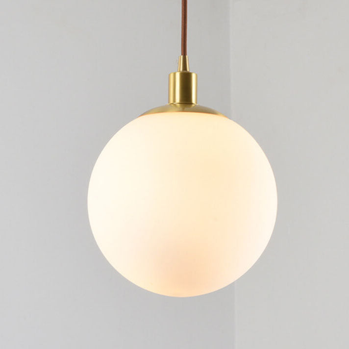 Nordic Modern Minimalist White Orb One-Light Pendant Lamp-Orizon Depot