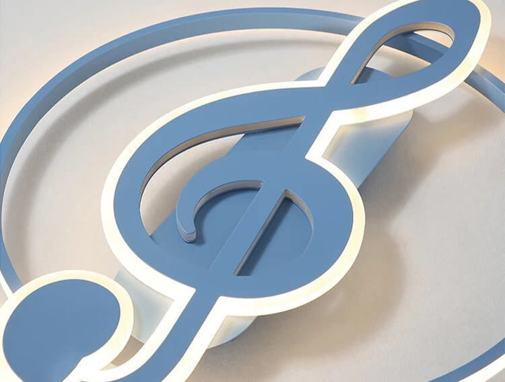 Nordic Modern Creative Music Notes Design LED Flush Mount Ceiling Lamp-Orizon Depot