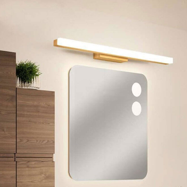 Nordic Minimalist Log Wood Strip LED Vanity Wall Sconce Lamp-Orizon Depot