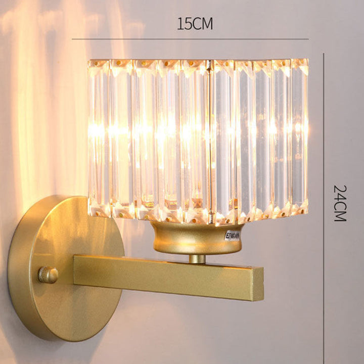 Modern Glass and Iron Wall Sconce Light Fixture