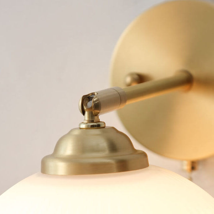 Nordic Style Milk White Striped Glass Brass 1-Light Pull Cord Wall Lamp-Orizon Depot