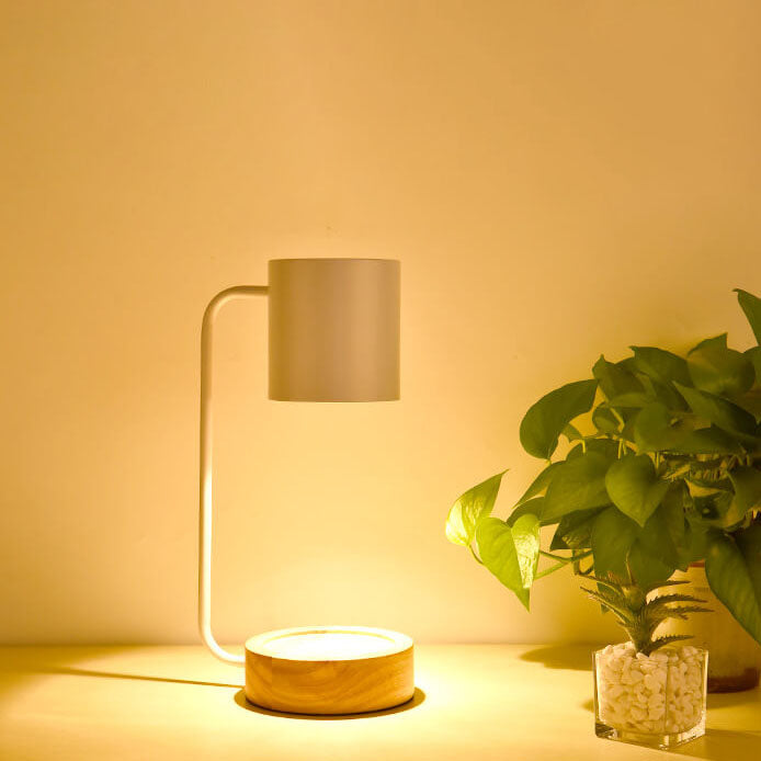 Minimalist Japanese Wood Timing Dimming Melting Wax 1-Light Table Lamp-Orizon Depot