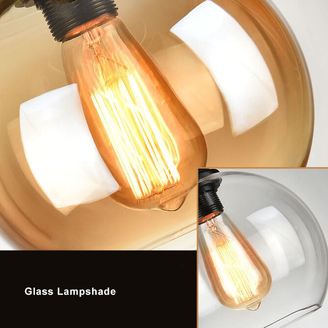 Retro Rope Hanging 1-Light Glass Globe Pendant Lamp-Orizon Depot
