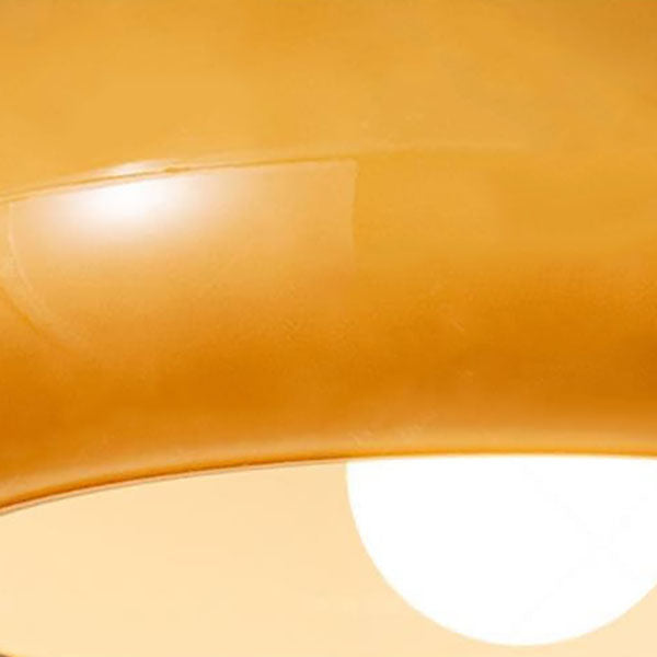 Modern Retro Round Solid Colorful Glass Electroplated Copper 1-Light Pendant Lamp Flush Mount Light-Orizon Depot