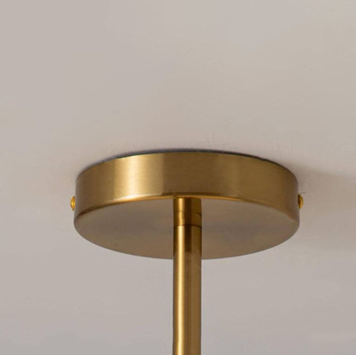 Modern Retro Round Solid Colorful Glass Electroplated Copper 1-Light Pendant Lamp Flush Mount Light-Orizon Depot