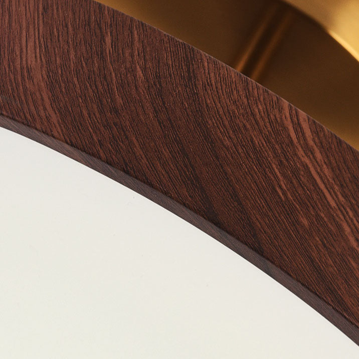Japanese Wabi-sabi Simplistic Wood Grain Round LED Semi-Flush Mount Lamp-Orizon Depot
