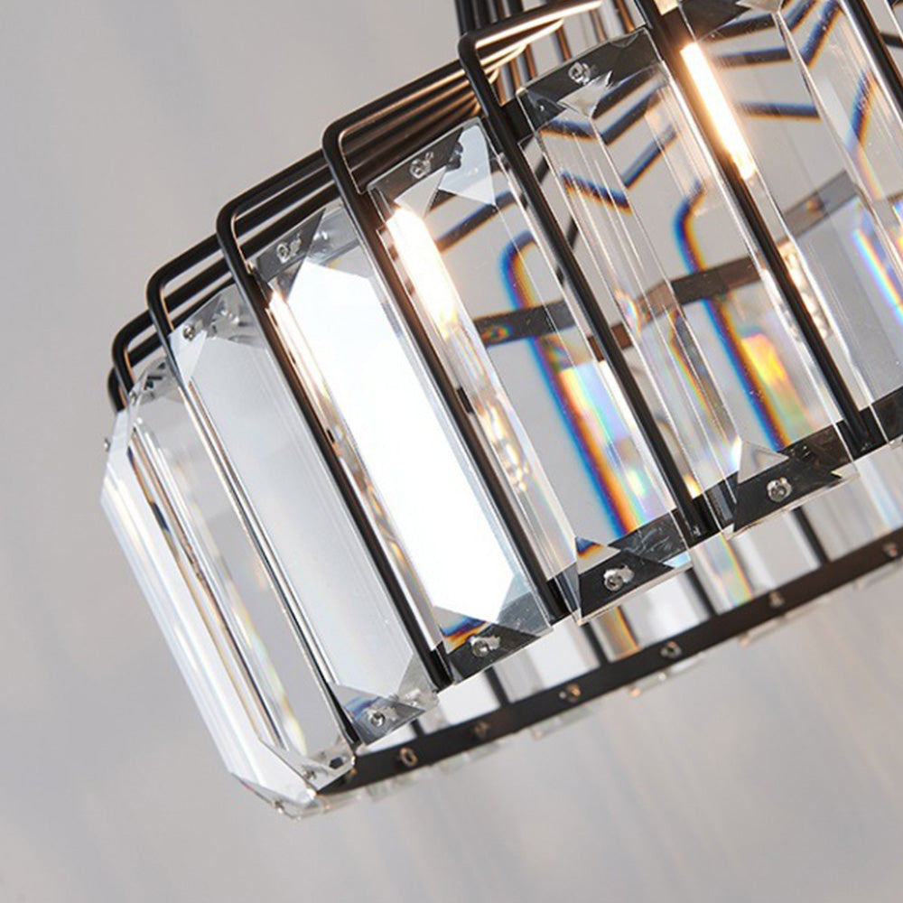 Sleek Black Crystal Pendant Light | Stylish Hanging Fixture