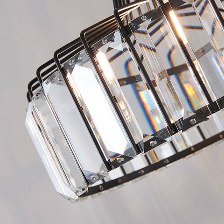 Sleek Black Crystal Pendant Light | Stylish Hanging Fixture