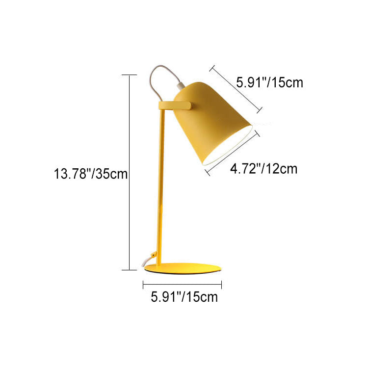 Nordic Style Macaron Color Creative Iron Bucket 1-Light Table Lamp