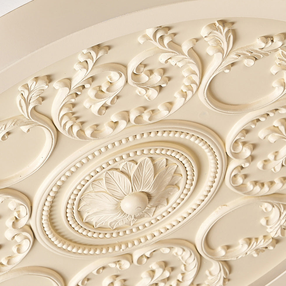 Modern Simplistic Carved Iron Resin Acrylic LED Flush Mount Ceiling Lamp For Bedroom-Orizon Depot