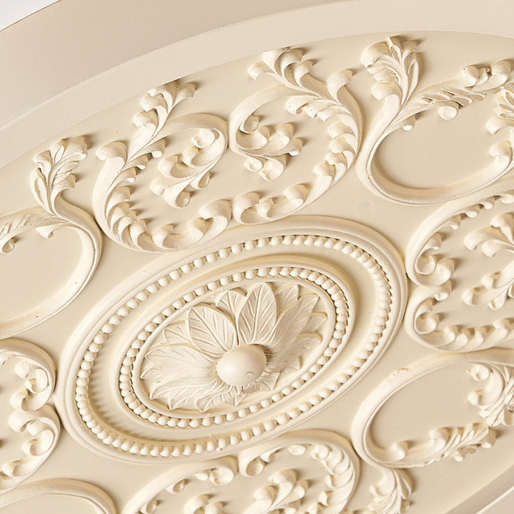 Modern Simplistic Carved Iron Resin Acrylic LED Flush Mount Ceiling Lamp For Bedroom-Orizon Depot