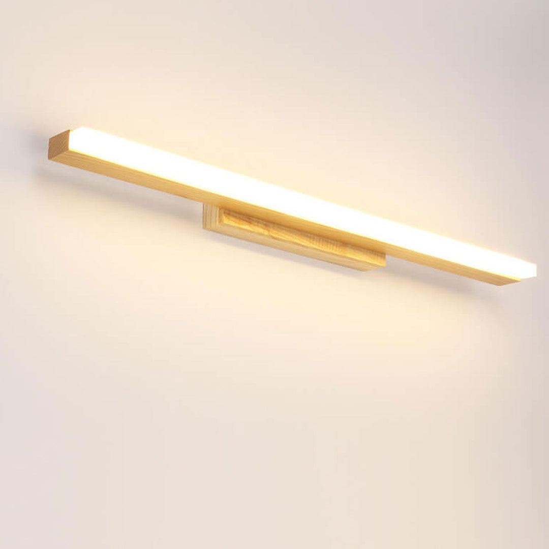 Nordic Minimalist Log Wood Strip LED Vanity Wall Sconce Lamp-Orizon Depot