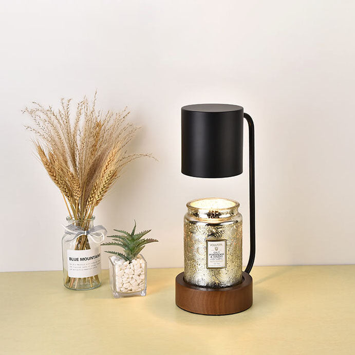 Minimalist Japanese Wood Timing Dimming Melting Wax 1-Light Table Lamp-Orizon Depot