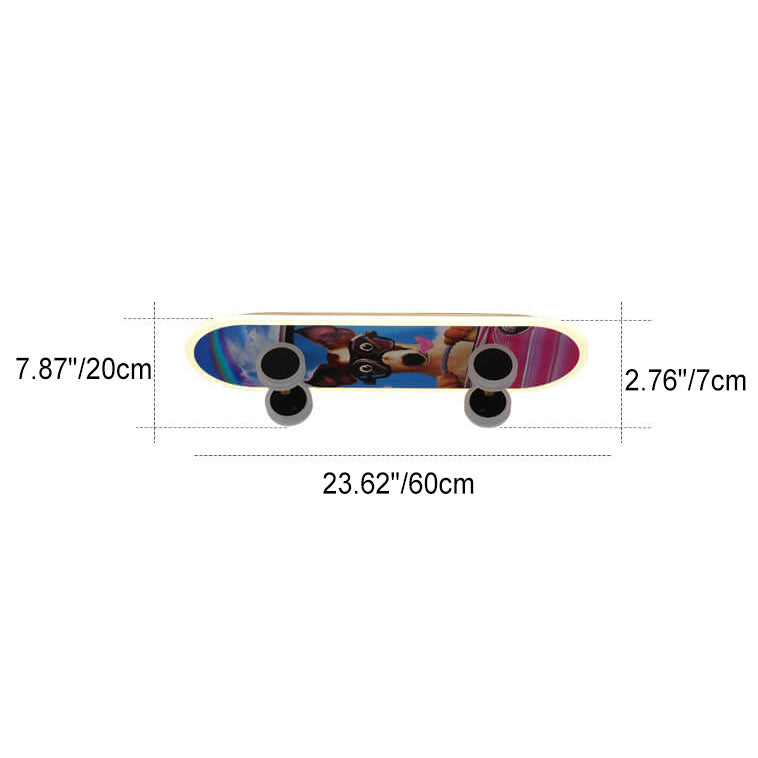 Modern Creative Cartoon Skateboard Acrylic LED Kids Flush Mount Ceiling Lamp-Orizon Depot